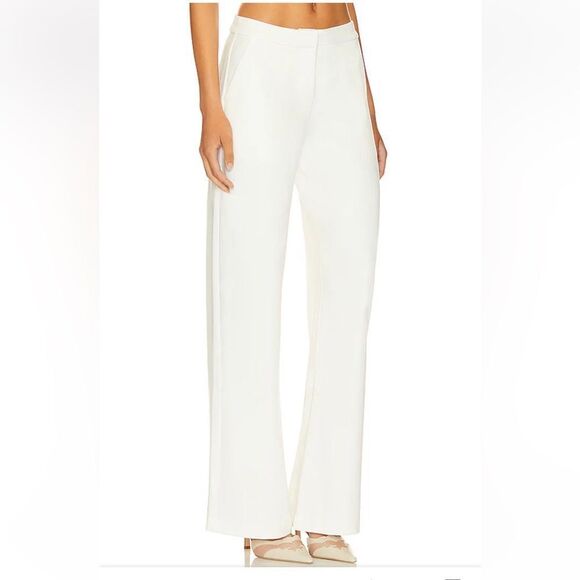 SNDYS Anika Pants in White jersey knit wide leg high rise trousers Revolve New M - Picture 2 of 11